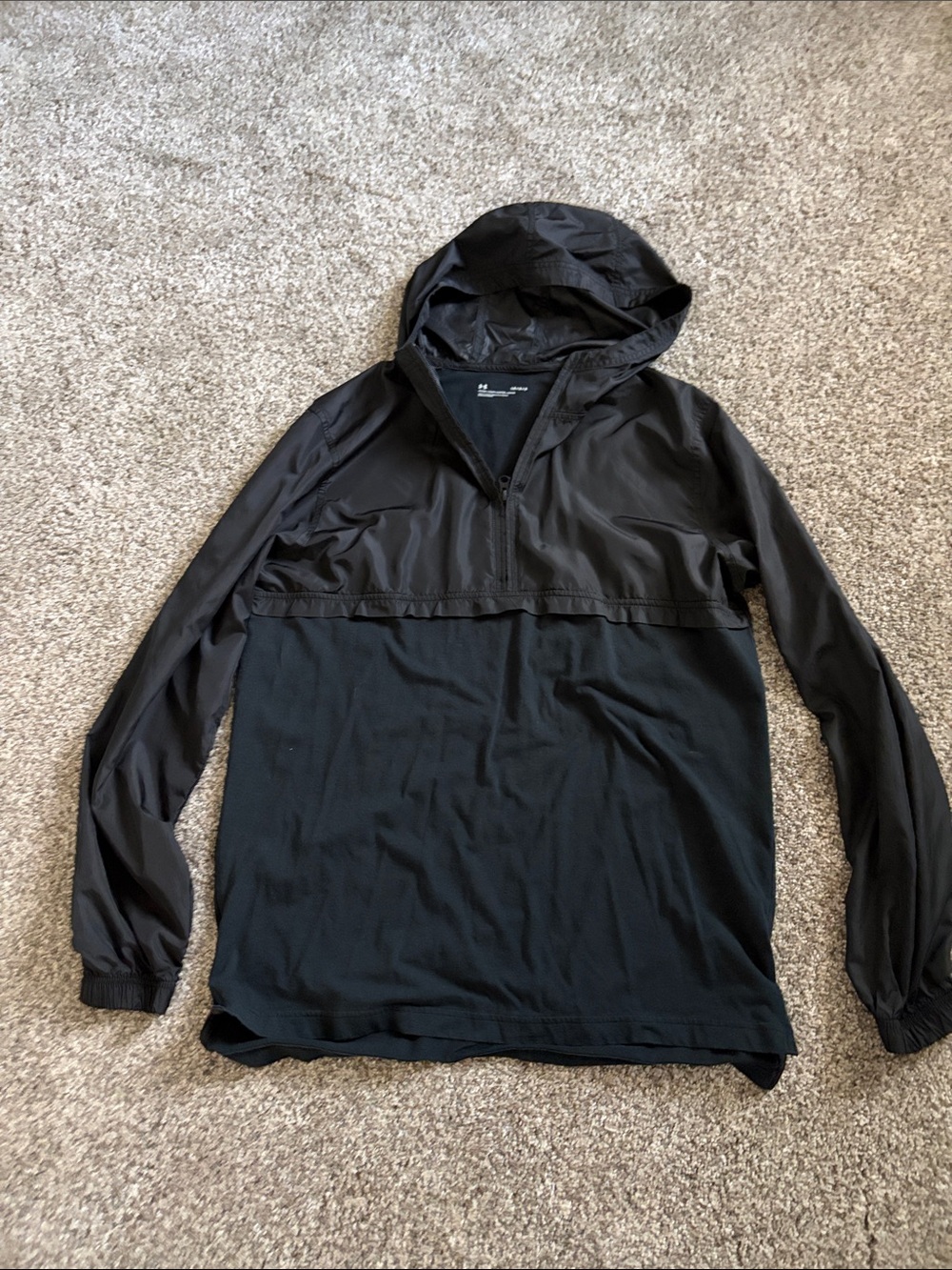 Under Armour Black Lightweight Hooded Half-Zip Pullover Jacket